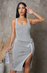 Roxy Skirt Set (Gray)