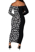 Load image into Gallery viewer, Half Cheetah Print Half Solid Dress
