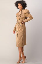 Load image into Gallery viewer, Jazzii Puffy Sleeves Trench Coat
