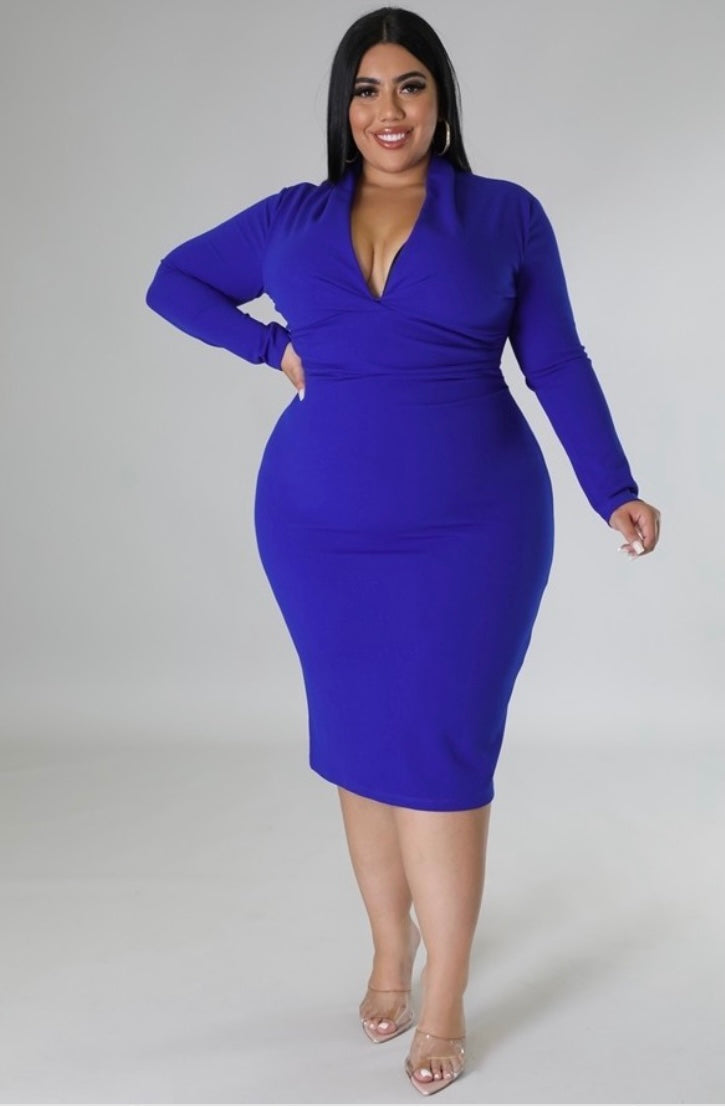 Curvy (Plus) Take Fight Dress (Royal Blue) – Jazzii Jewelz