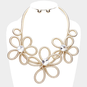 Gold Flower Power Necklace Set