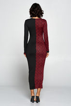 Load image into Gallery viewer, Half Greek Print Half Solid Pocketed Dress
