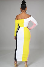 Load image into Gallery viewer, Olivia Off Shoulder Color Block Dress
