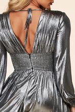 Load image into Gallery viewer, Rustic Metallic Maxi Dress w/ Double Side Slits
