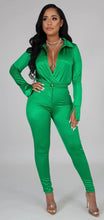 Load image into Gallery viewer, Gorgeous Green Satin Pant Set

